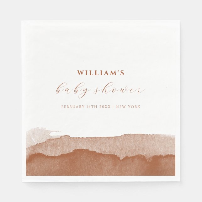 Minimal Boho Terracotta Ombre Desert Baby Dusche Serviette (Vorderseite)