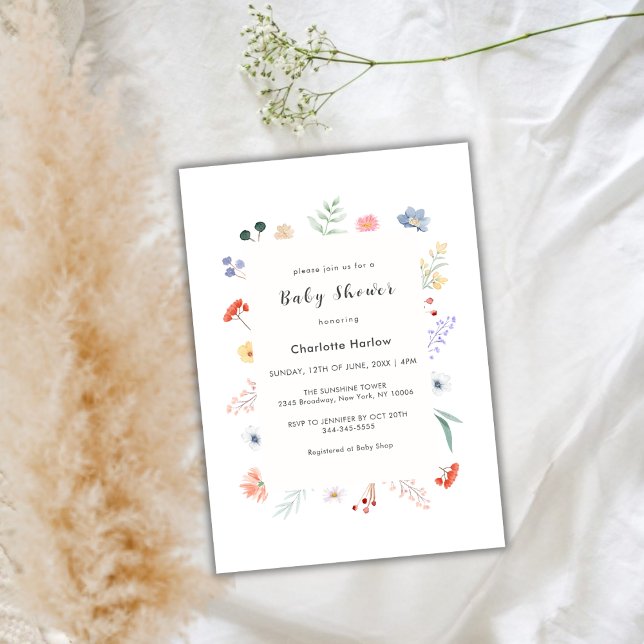 Minimal Boho Wildblume Floral Frame Babydusche Einladung (https://www.zazzle.com/z/pjl6vgb8?rf=238856999547918347)