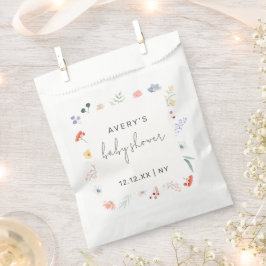 Minimal Boho Wildblume Frame Baby Dusche Geschenktütchen