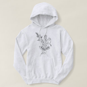 Minimal Boho Wildblumen, bohemianische Minimalkuns Hoodie
