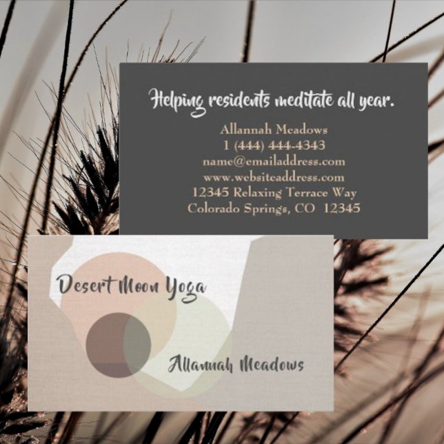 Minimal Boho Yoga & Wellness Teacher Business Card Visitenkarte (Von Creator hochgeladen)