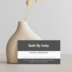 Minimal Bold Dark Gray White Salon Terminkarte