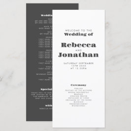 Minimal Bold Typografy Wedding Program Card