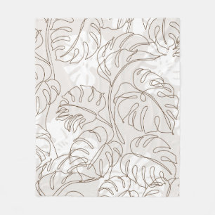 Minimal botanical art seamless pattern. Tropical m Fleecedecke