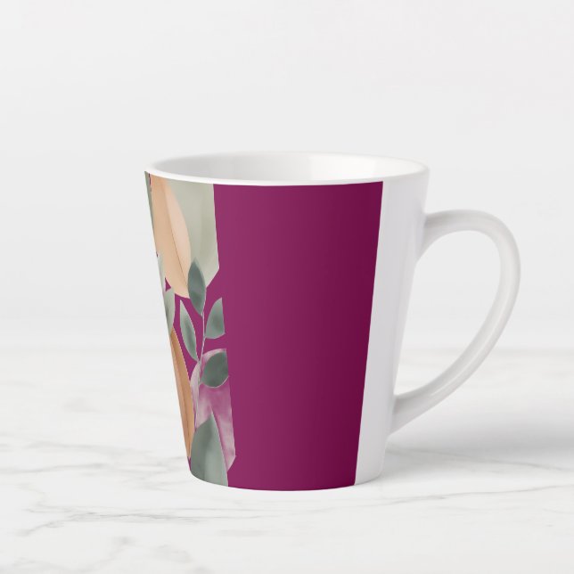 Minimal Botanical Leaf Pattern Milchtasse (Rechts)