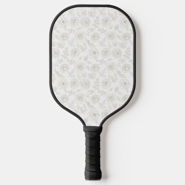 Minimal Botanical Line Art Pattern (4) Pickleball Schläger (Vorderseite)