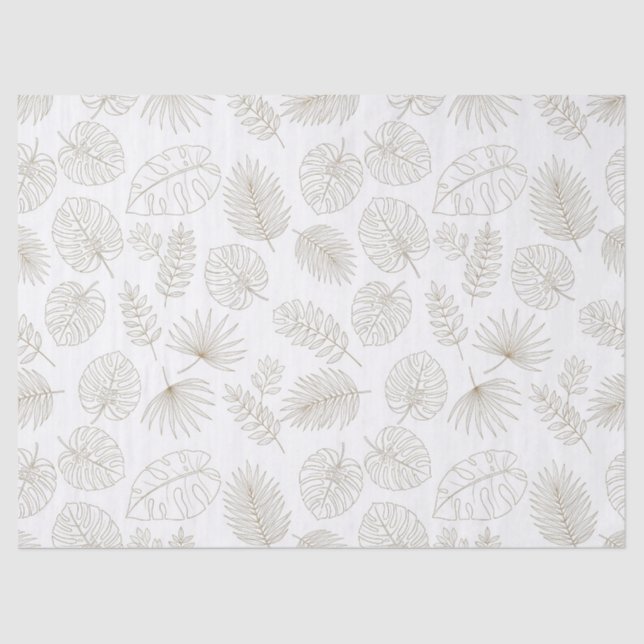 Minimal Botanical Line Art Pattern (5) Seidenpapier (Vorderseite)