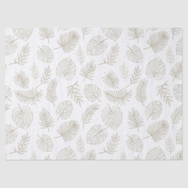 Minimal Botanical Line Art Pattern (6) Seidenpapier (Vorderseite)