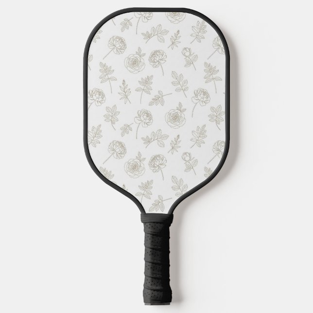 Minimal Botanical Line Art Pattern (8) Pickleball Schläger (Vorderseite)