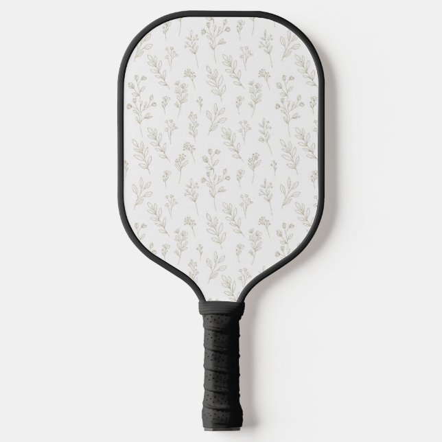 Minimal Botanical Line Art Pattern (9) Pickleball Schläger (Vorderseite)