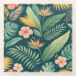 Minimal Botanical Pattern Glasuntersetzer