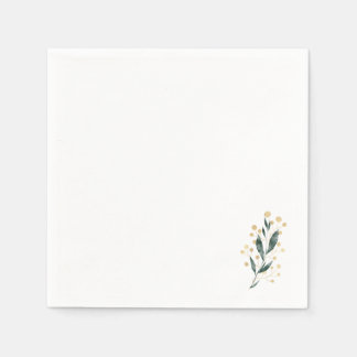 Minimal Botanical | Soft Greenery & Gold Accent Serviette