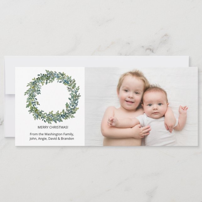 MINIMAL - Boxwood Wreath Foto Card (Vorderseite)