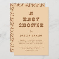 Minimal Braun Beige Western Babydusche