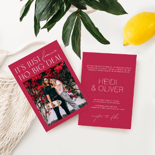 Minimal Bright Magenta Digital Foto Wedding Invit Einladung