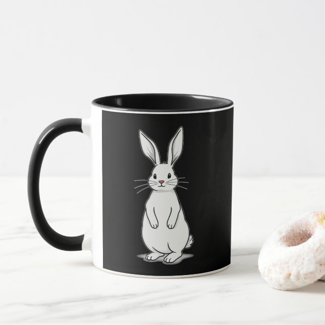Minimal Bunny Line Art – Easter Design - caneca Tasse (Mit Donut)