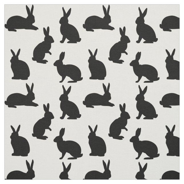 Minimal Bunny Shapes In Black Cute Easter Pattern Stoff (Muster)
