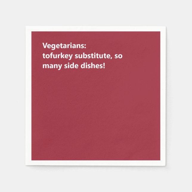 Minimal Burgund Vegetarier Erntedank Haiku Serviette (Vorderseite)