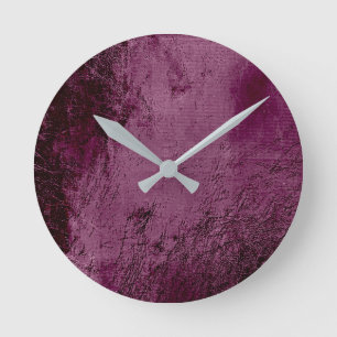 Minimal Burgundy Bordeaux Beetroot Noir Glass Runde Wanduhr