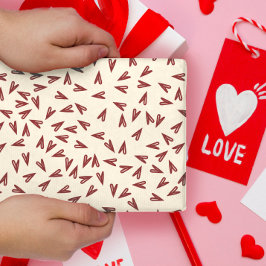 Minimal Burgundy & Cream Hearts Valentine Geschenkpapier Set