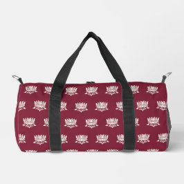 Minimal Burgundy Lotus Floral Yoga Wellness Duffle Bag