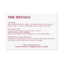 Minimal Burgundy QR Code Hochzeitdetails