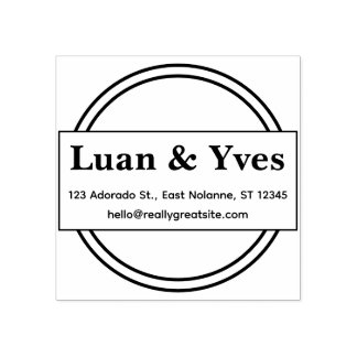 Minimal Business Address Stamp – Clean Name Design Gummistempel