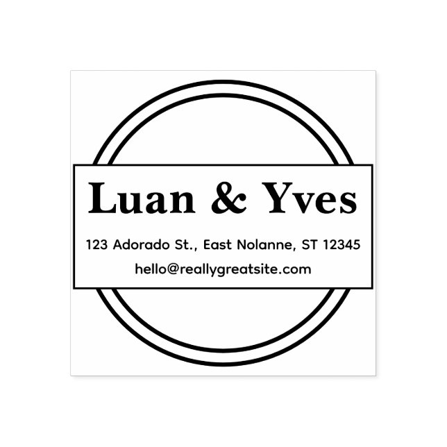 Minimal Business Address Stamp – Clean Name Design Gummistempel (Prägung)