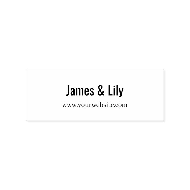 Minimal Business Address Stamp with Name & Website Gummistempel (Prägung)