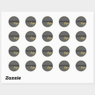 MINIMAL BUSINESS LOGO COMPANDING WHITE RUNDER AUFKLEBER