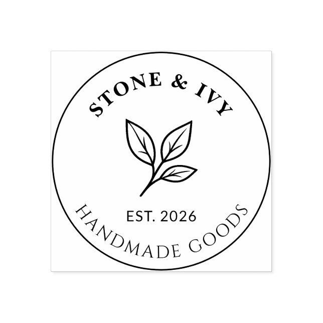 Minimal Business Logo Rubber Stamp Gummistempel (Prägung)