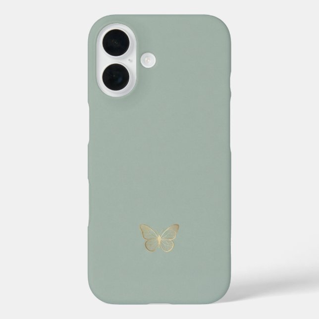 Minimal Butterfly Silhouette iPhone Case (Rückseite)