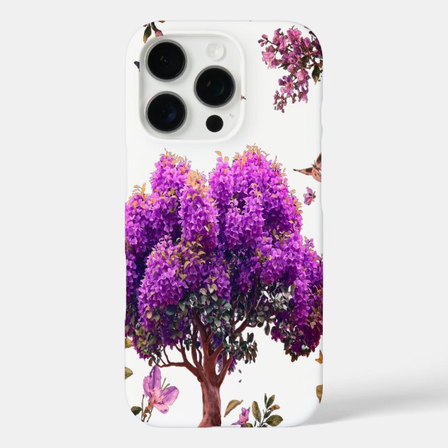 Minimal Butterfly Tree iPhone Case - Blumennatur (Rückseite)