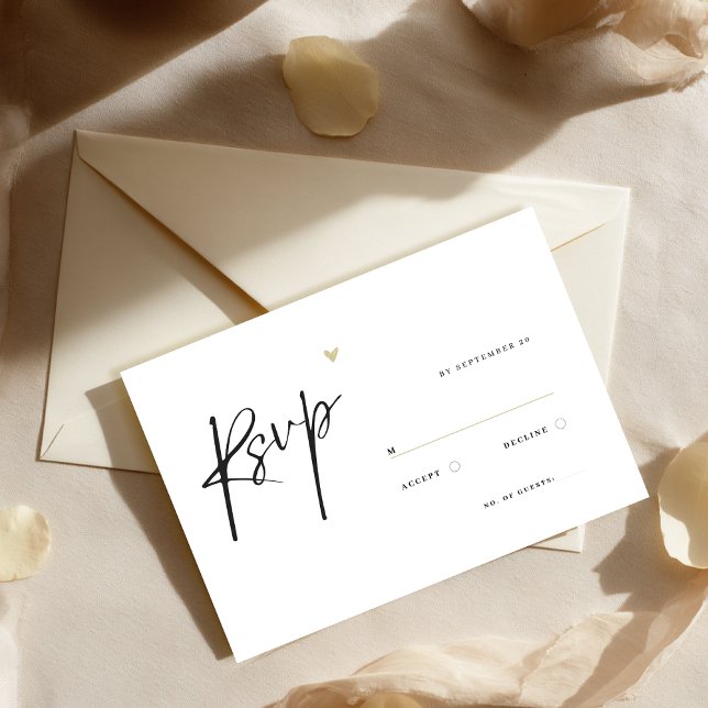 Minimal Calligraphy Typo Wedding  RSVP Karte (Elegant RSVP Card Wedding)