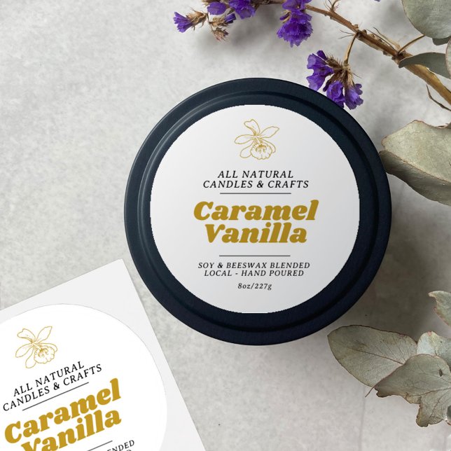 Minimal-Candle Vanille braunes Goldlabel 25 Aufkleber (Von Creator hochgeladen)