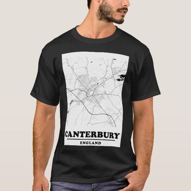 Minimal Canterbury Map T-Shirt (Vorderseite)