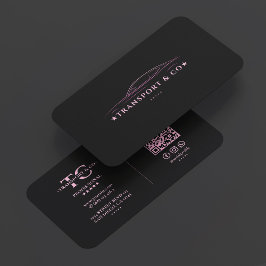 Minimal Car Driver Chauffeur Pink Black Transport Visitenkarte