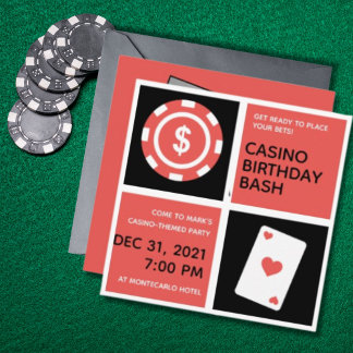 Minimal Casino 40. Geburtstag Party laden ein