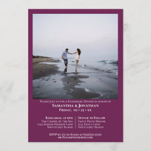 Minimal Cassis Foto Hochzeit Probe Abendessen Einladung