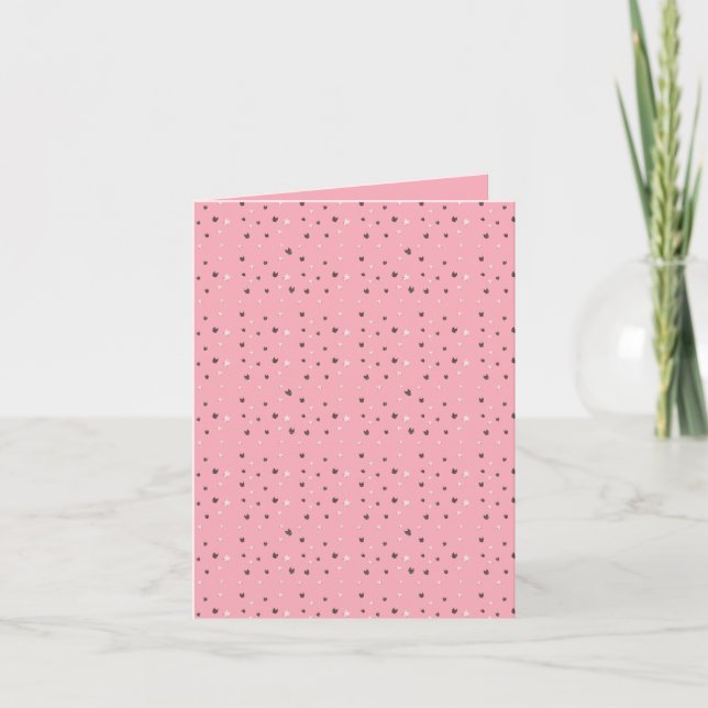 Minimal Cat Faces Pattern on Pink – Cute Pastel  Einladung (Vorderseite)