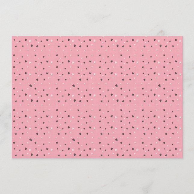 Minimal Cat Faces Pattern on Pink – Cute Pastel  Einladung (Vorderseite)