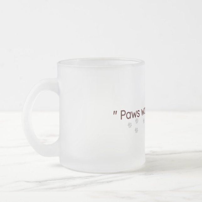 Minimal Cat Paw Lovers Frosted Mug Mattglastasse (Links)