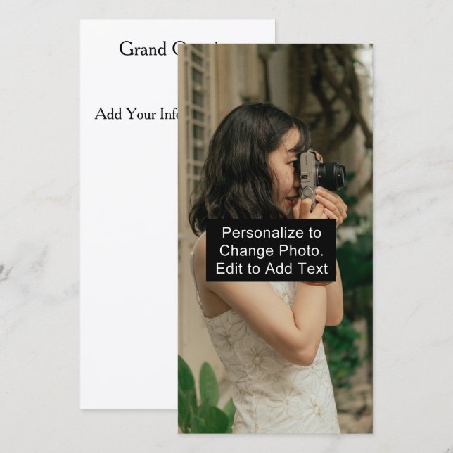 Minimal Celebrate Event Dankeschön Foto Text Card Dankeskarte (Vorne/Hinten)