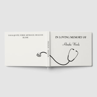 Minimal Celebration of Life Nurse Funeral Sign-in  Gästebuch