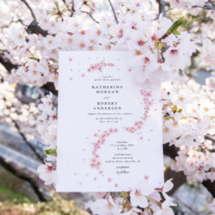 Minimal Cherry Blossom Blumenzelleneinladung Einladung