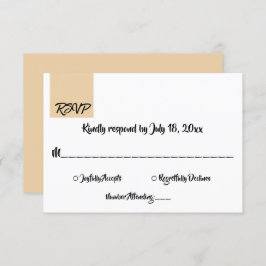 Minimal Chic Beige Script Moderne formale Hochzeit RSVP Karte