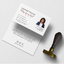 Minimal Chic Beruflich Foto Notare Services Visitenkarte