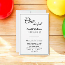 Minimal Chic Black and White Elegante 1. Geburtsta