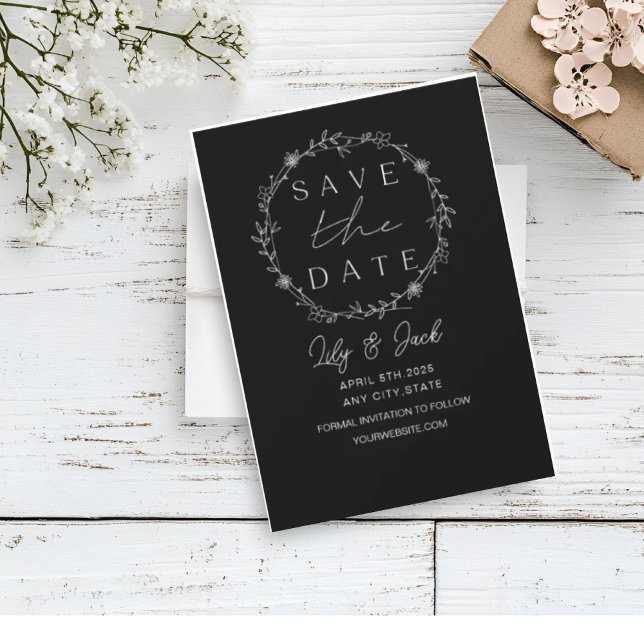 Minimal Chic Black und White Save The Date (Von Creator hochgeladen)