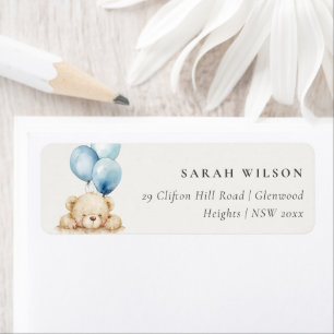 Minimal Chic Blue Bearly Wait Ballon-Adresse